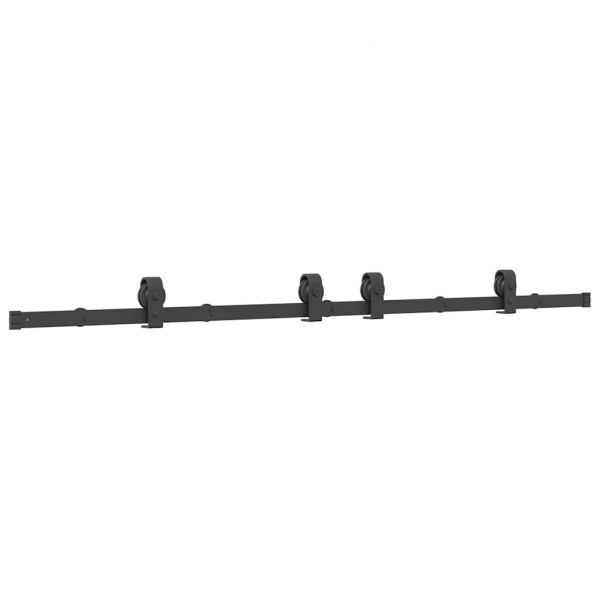 Kit de Ferragens para Porta Deslizante 183 cm Aço Preto - 2374430726