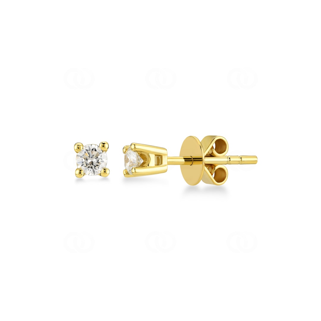 Ohrstecker 750/18 K Gelbgold mit Diamant 0.20 ct H/si