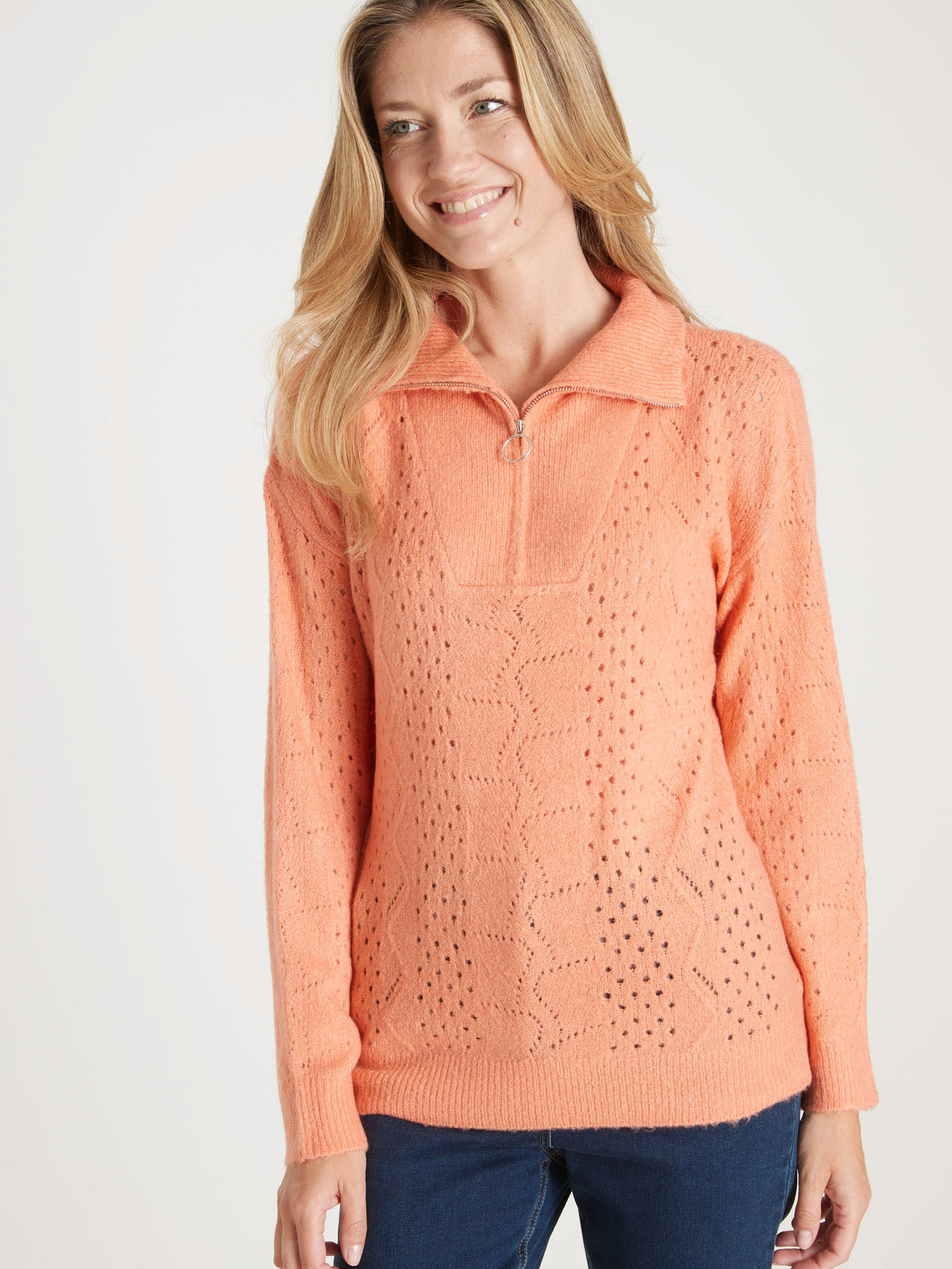 Pull col montant zippé