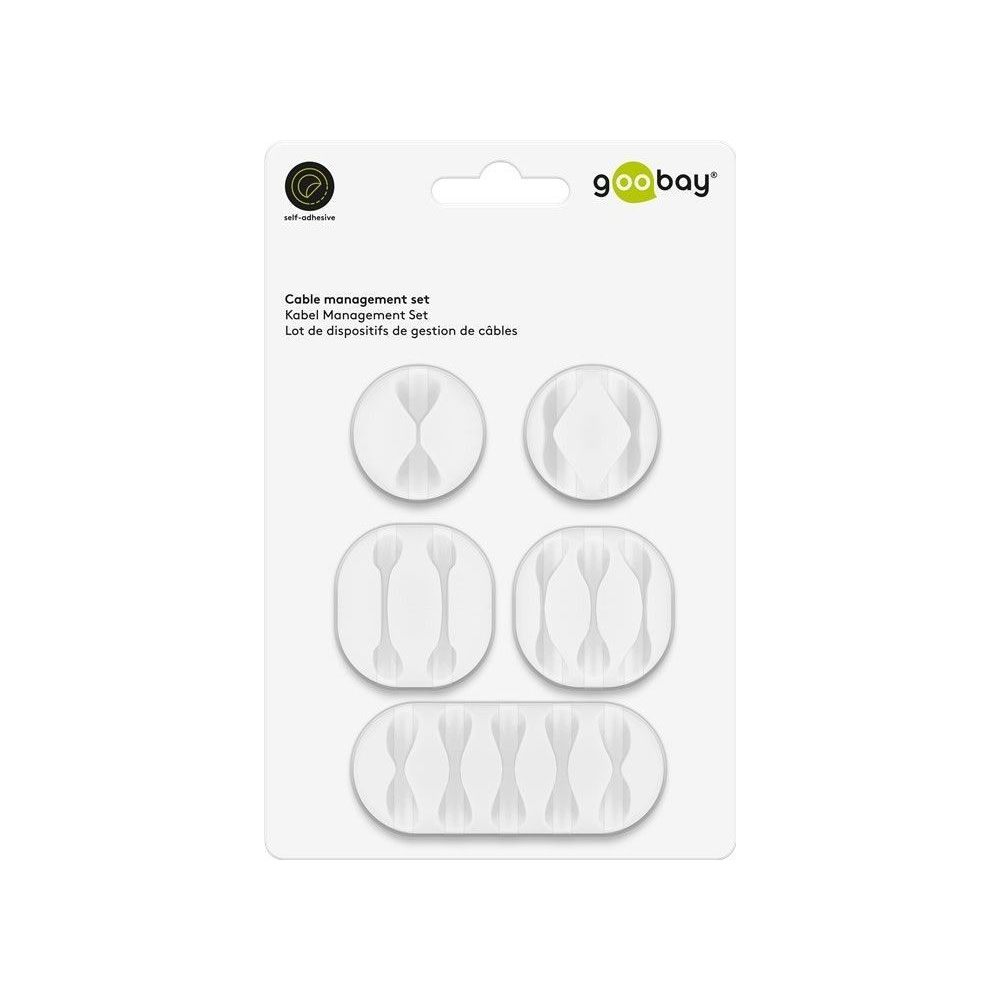 (5er Set) selbstklebende Kabelhalter / Clips / Klemmen - Weiss