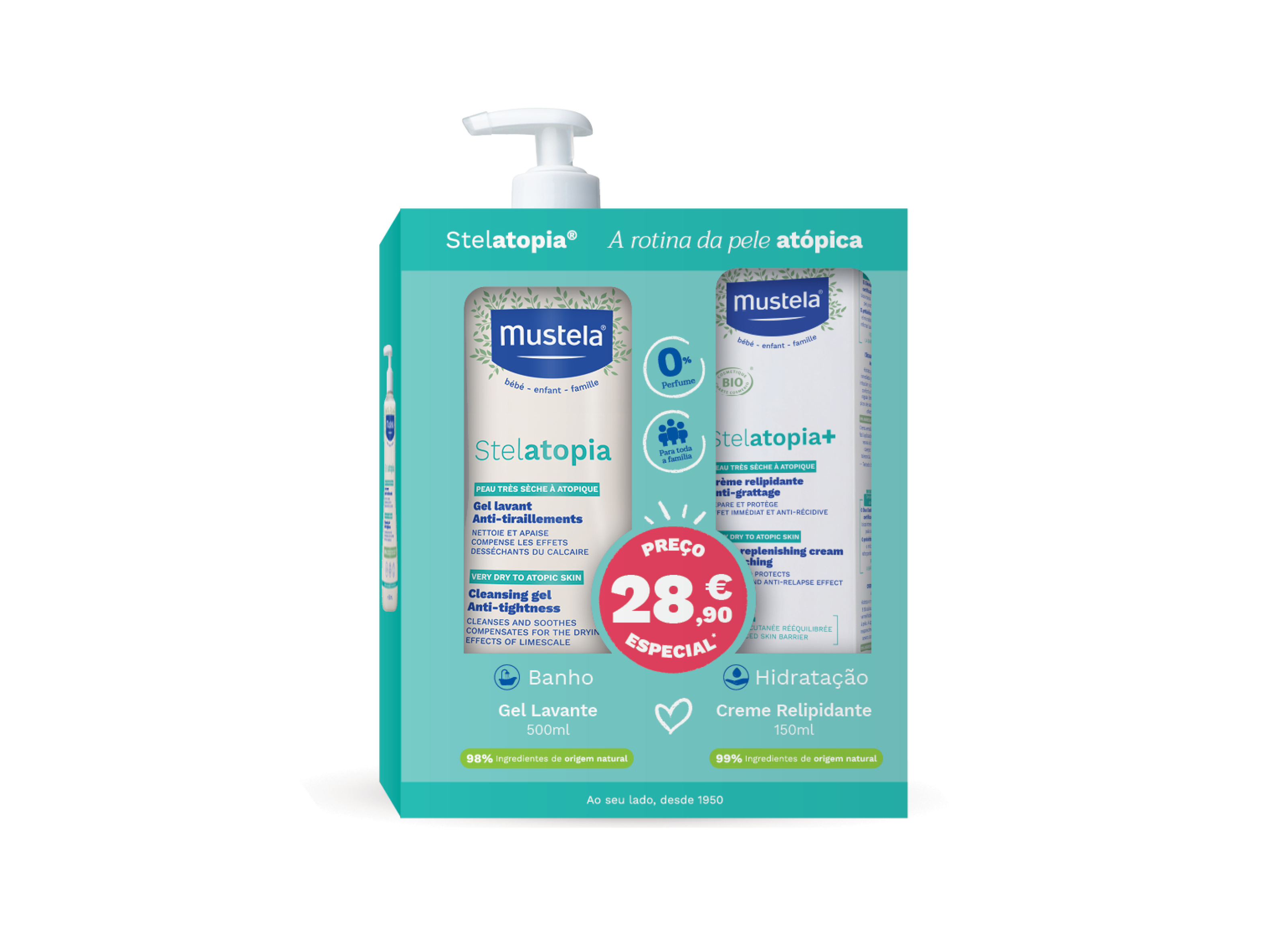 GEL LAVANTE MUSTELA STELATOPIA 500ML   CREME MUSTELA REPIDILIANTE 150ML