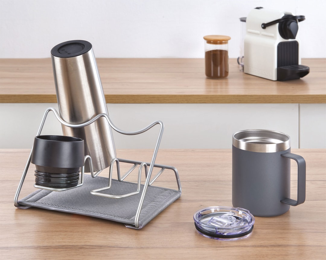 metaltex Abtropfgestell DRYMUG-2 für 2 Becher silber Polytherm®