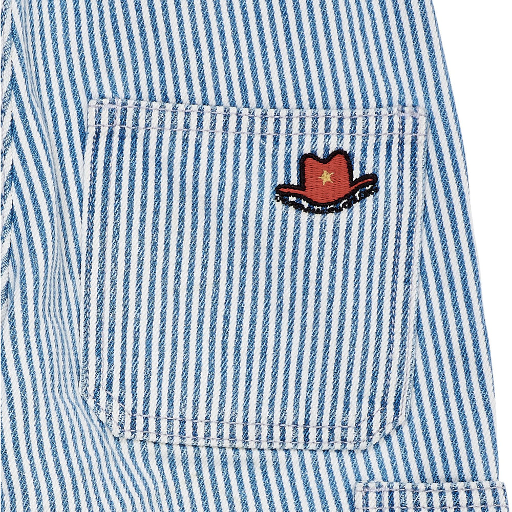 Køb COPENHAGEN COLORS Denim Blue Stripe Y/D Stripe Twill Cargo Bukser W. Adj. Waist