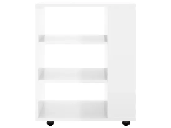 Armoire à roulettes Blanc brillant 60x35x75cm Bois d’ingénierie