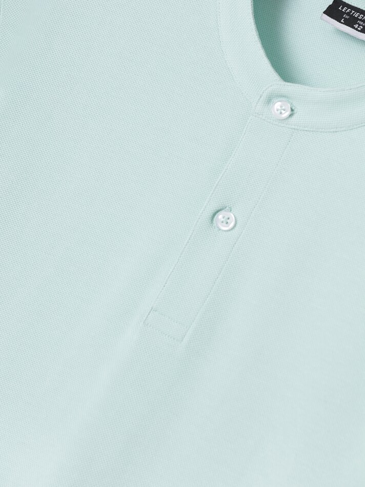 Camisa polo com gola mandarim - Tamanho Médio Turquesa
