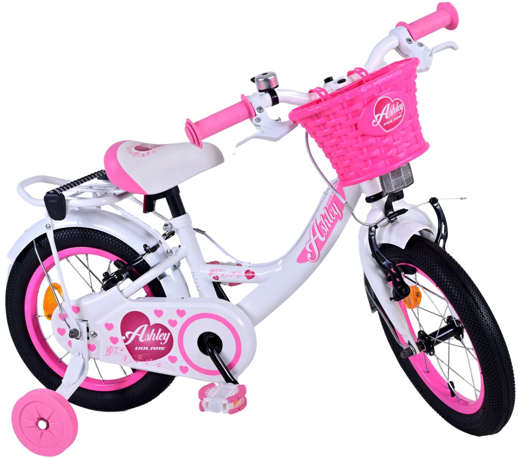 TPFSports Ashley Kinderfahrrad - Mädchen - 14 Zoll - Rücktritt + Handbremse - Weiß