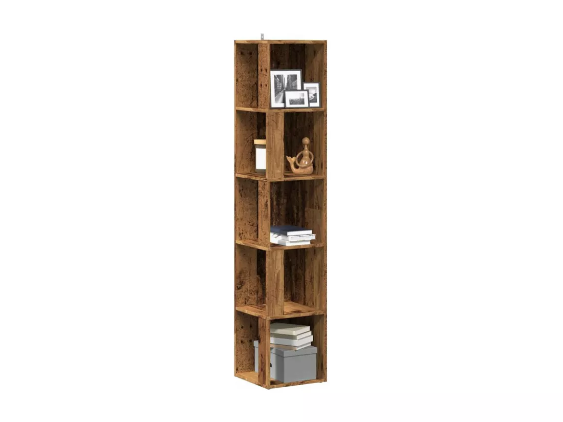 Armoire d'angle vieux bois 33x33x165 cm bois d'ingénierie