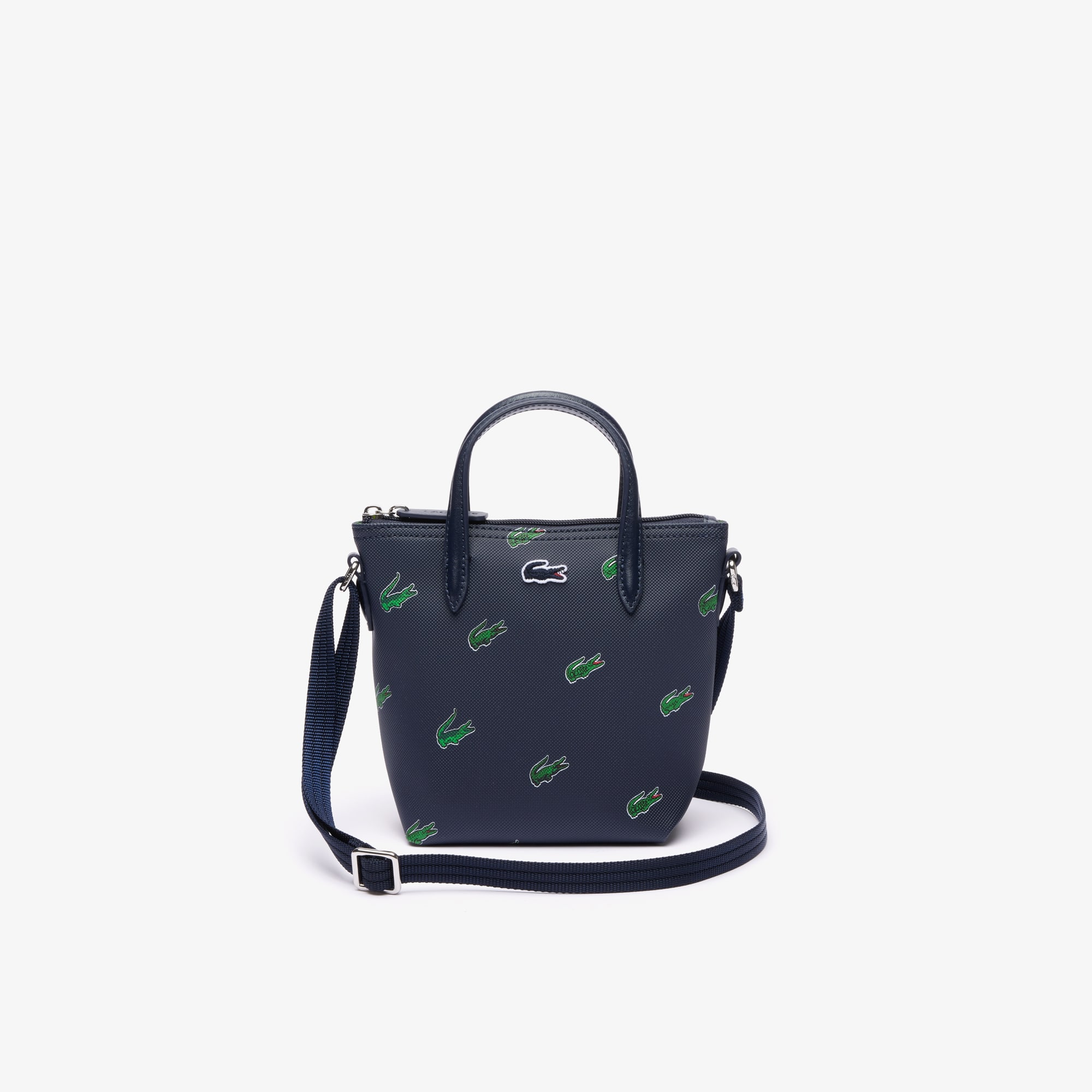 Mini sac cabas crossover imprimé crocodile Sacs à bandoulière - Bleu - Lacoste - Femme