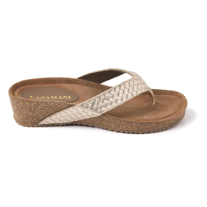 Lazamani Weave Wedge Teenslippers Dames