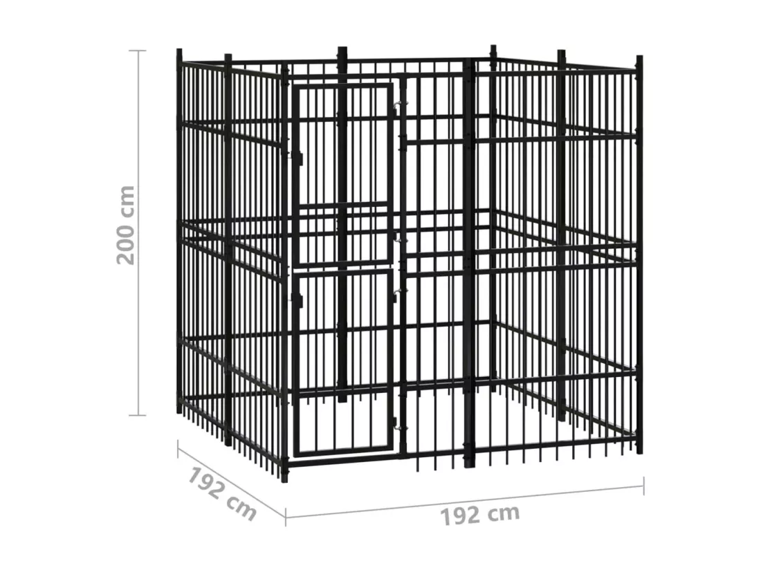 Chenil cage enclos pac noire 192 x 192 x 200 cm 02_0041831