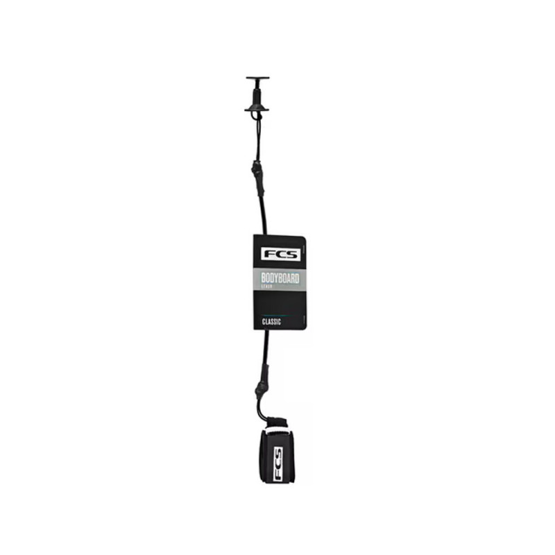 Leash FCS Bodyboard Classic Noir/blanc