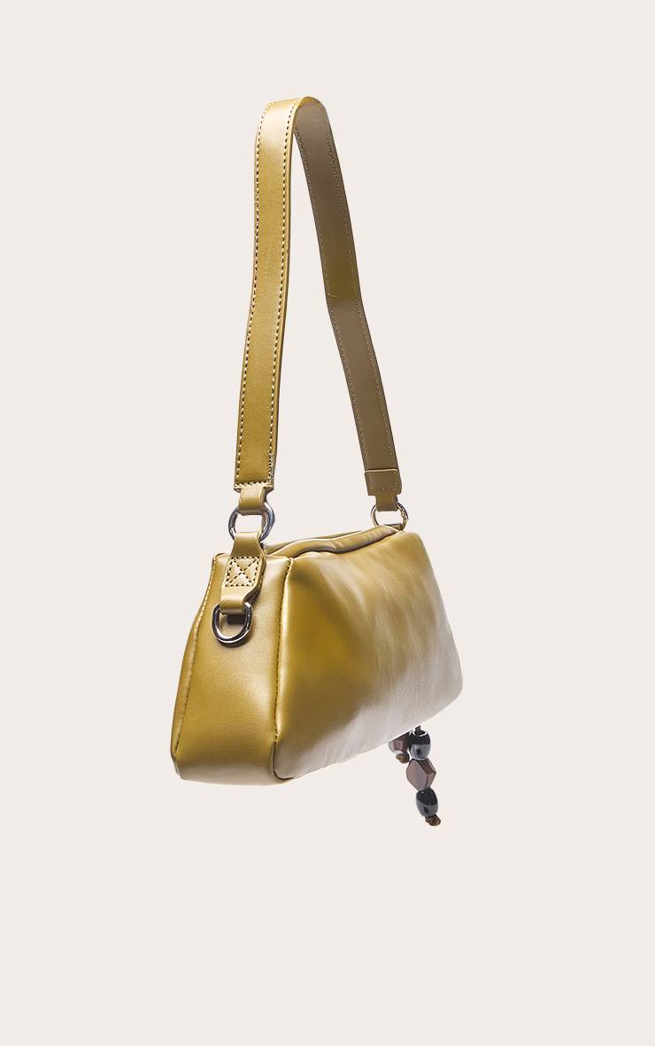 Vert Olive Sac À Bandoulière En Synthétique Avec Ornement De Pierres