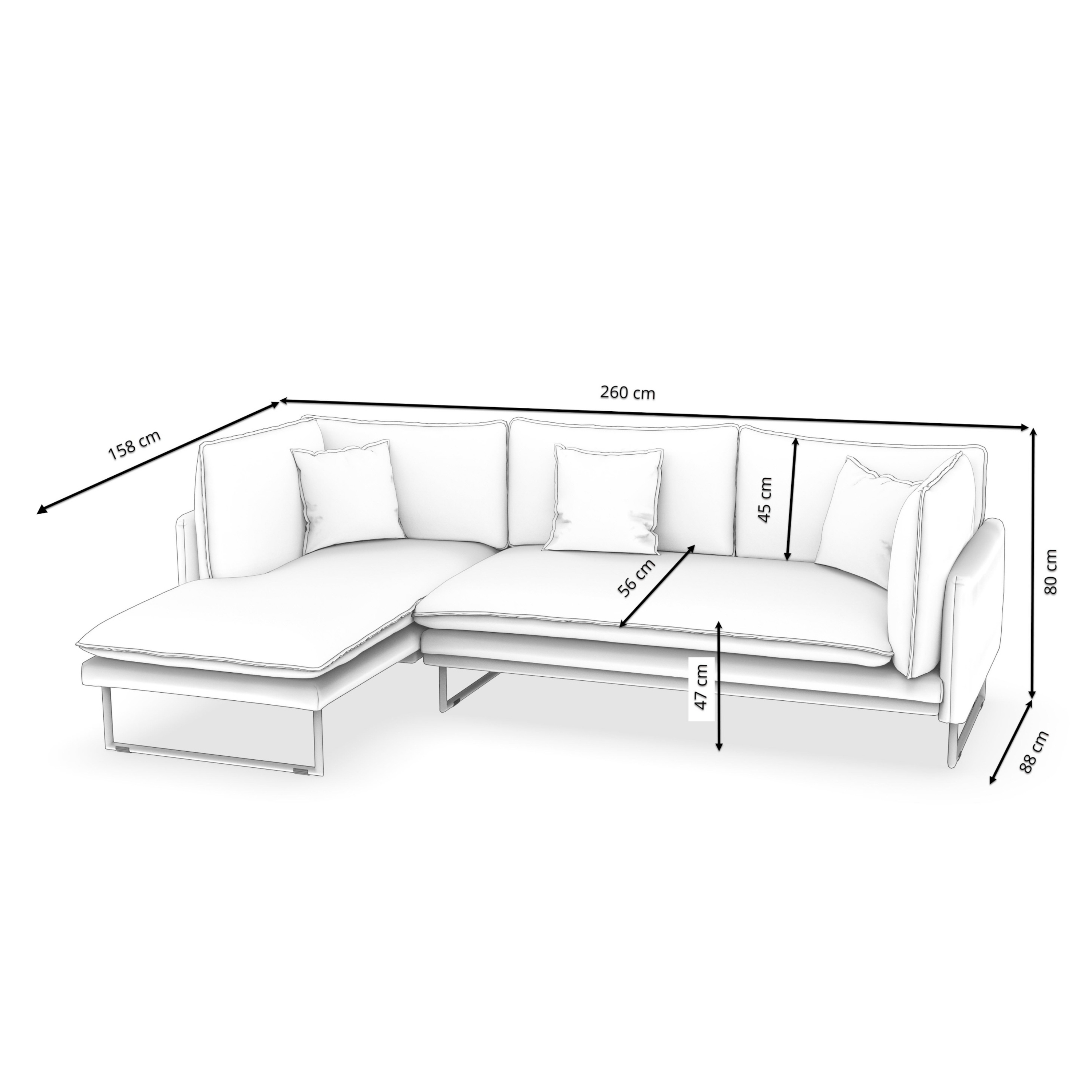 Ecksofa Bouclé MARISA links anthrazit