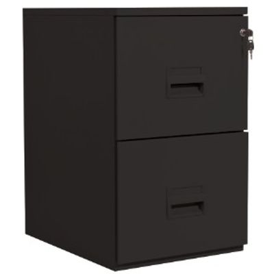 Classeur 2 tiroirs pour dossiers suspendus - 68 x 42 x 54 cm - noir