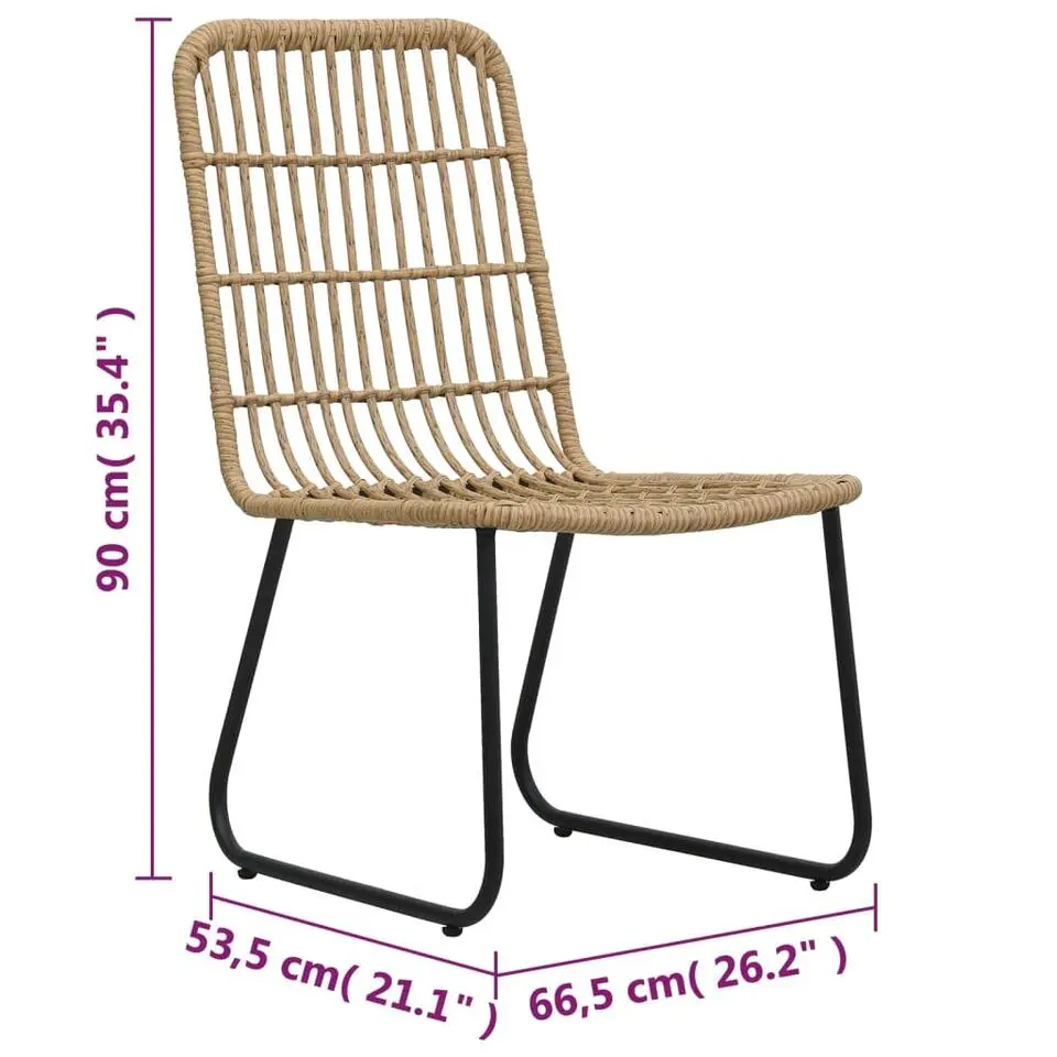 vidaXL - Bistroset - Bruin - Poly rattan