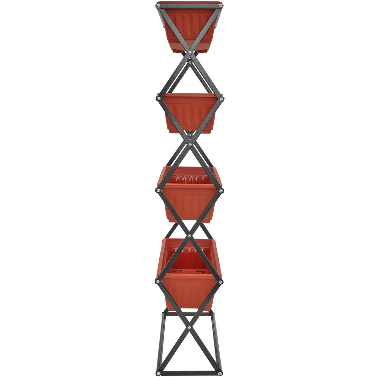 tectake verticale tuinbak met 4 plantenbakken 52 x 21 x 127 cm