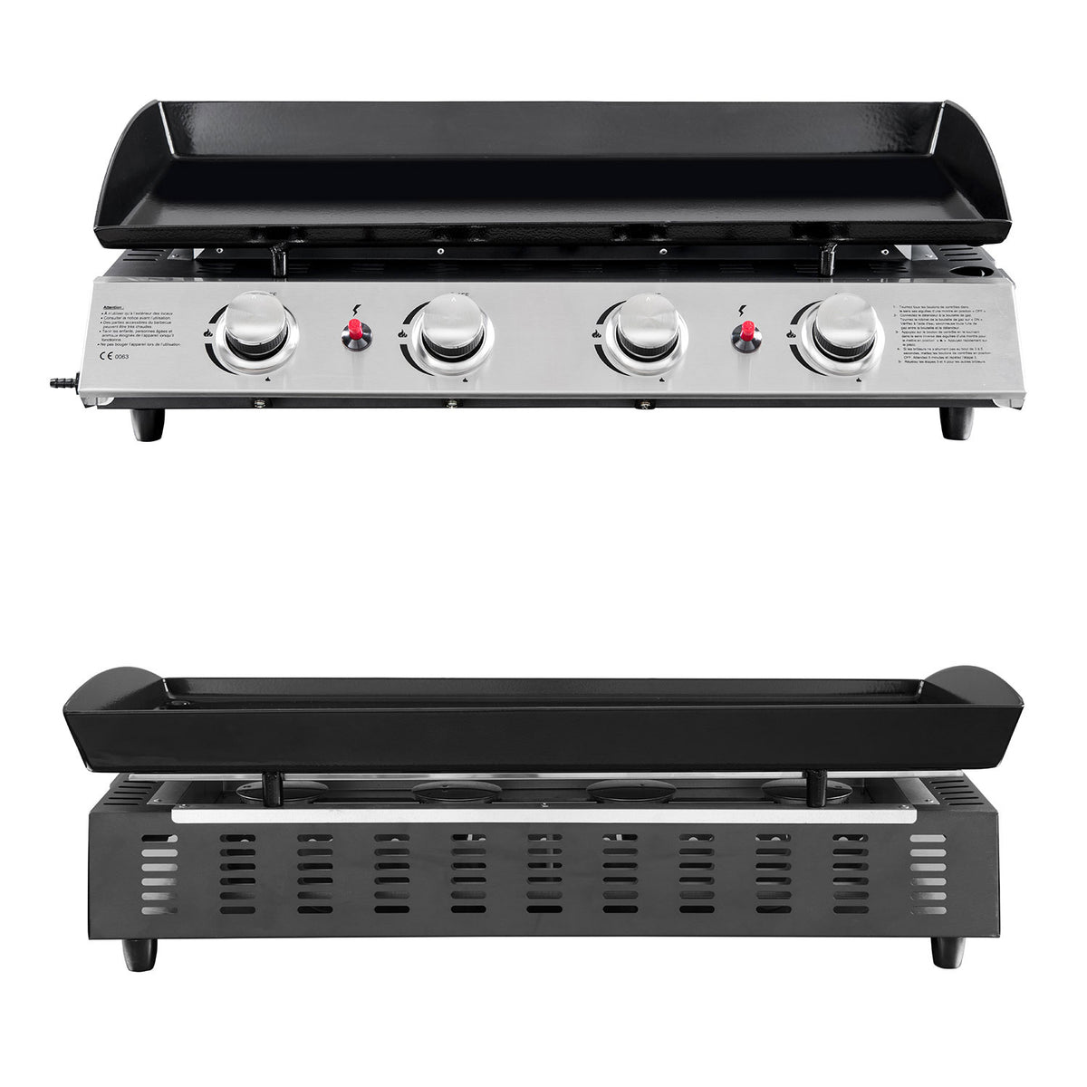 Plancha au gaz VALENCIA - 4 brûleurs 10kW Happy Garden