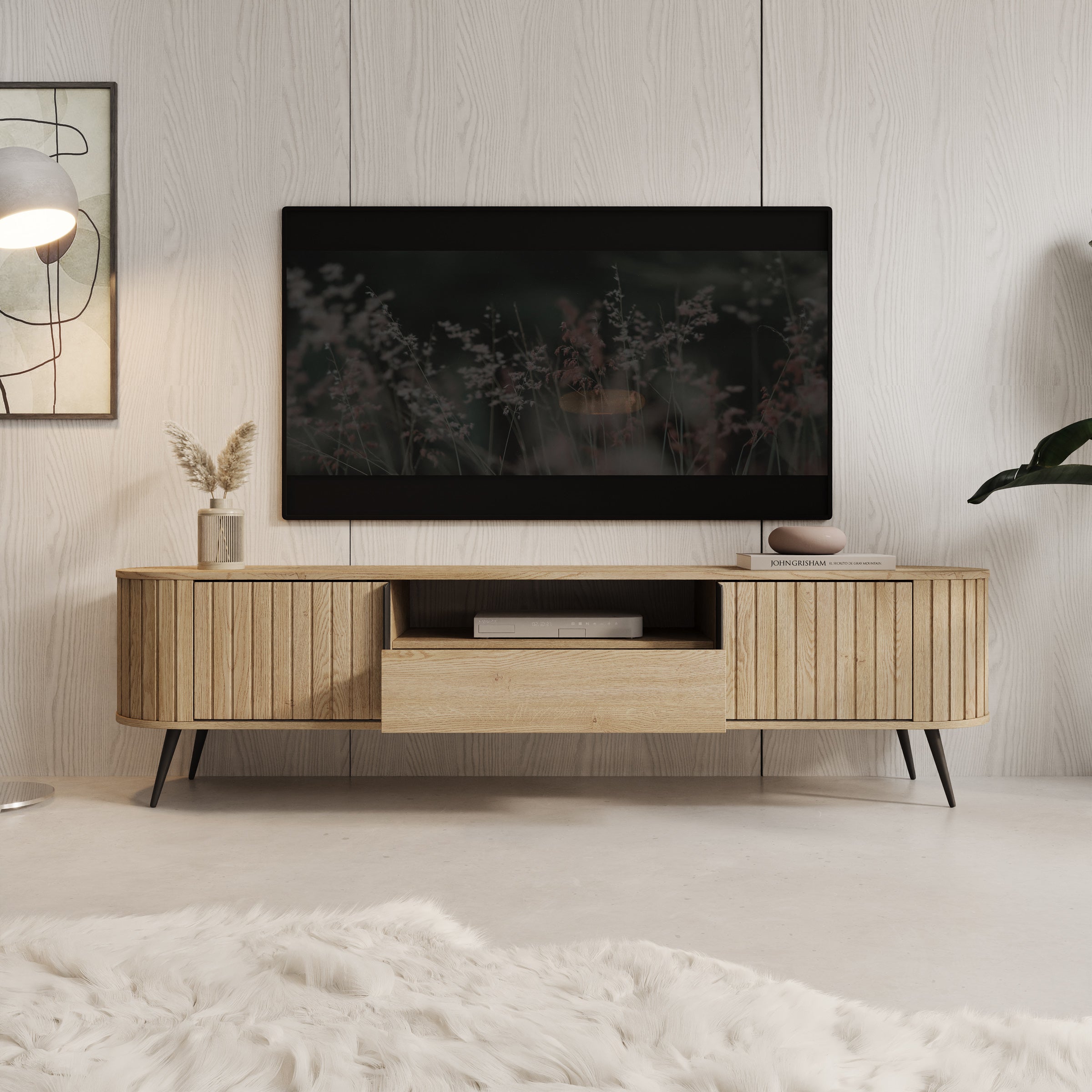 Loro - TV-Meubel - Eikenpatroon - 196x40x52 cm