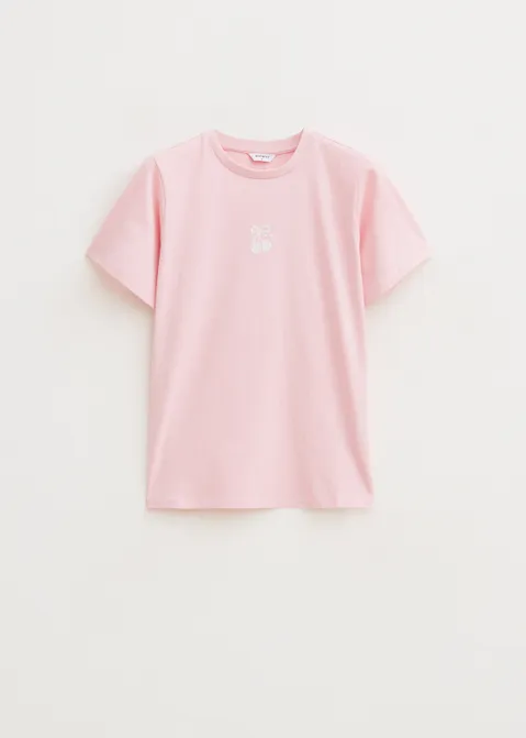 T-shirt met print cherry roze (ROS.L)