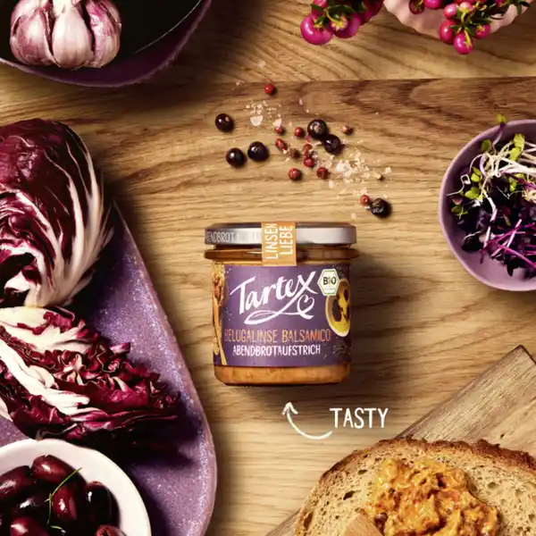 Bio Linsen Liebe Brotaufstrich Belugalinse Balsamico