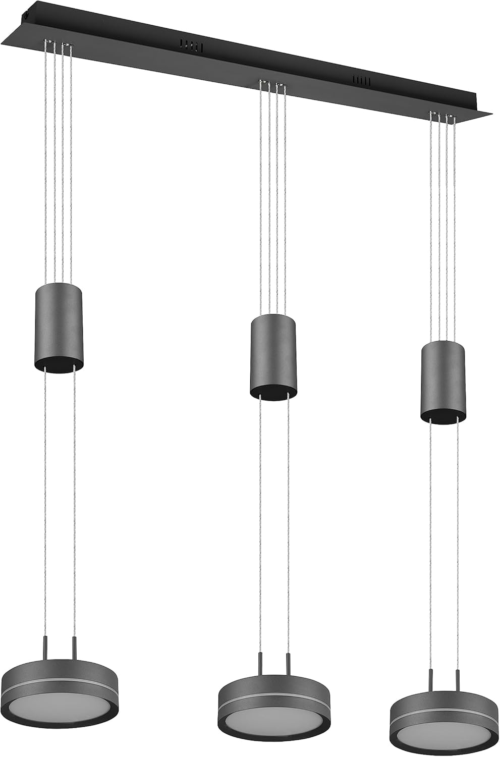 Trio Leuchten LED Pendelleuchte Franklin 326510342, Metall Anthrazit, inkl. 2x 9 Watt LED, Switch Dimmer