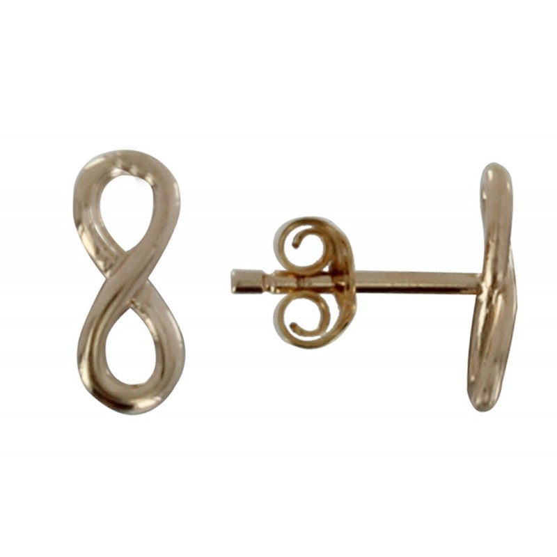 Boucles d'Oreilles Plaqué Or Puces Infini