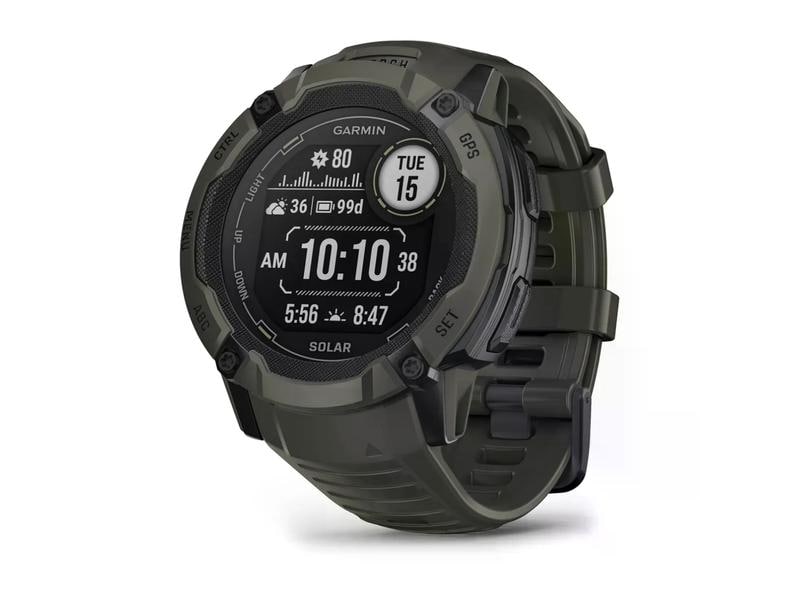 GARMIN Sportuhr Instinct 2X Solar Moosgrün Multisport-Smartwatch