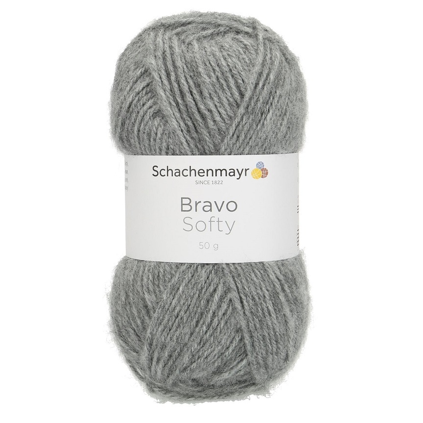 Handstrickgarn BRAVO SOFTY - mittelgrau meliert - 50g