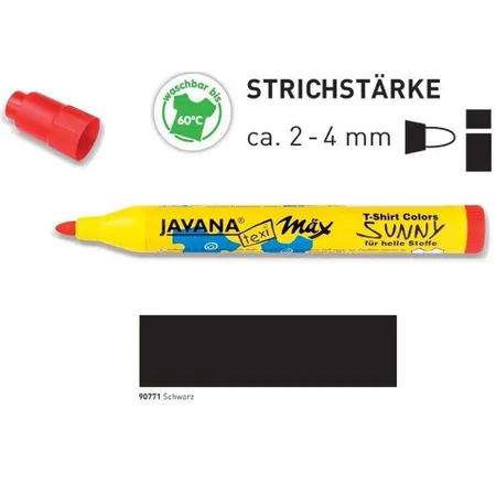 KREUL Javana texi mäx Sunny medium für helle Stoffe Schwarz