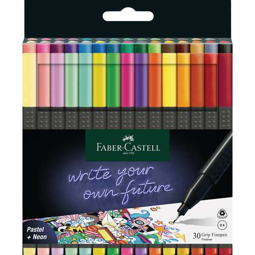 FABER-CASTELL Grip Fineliner, 0.4, 30er-Set