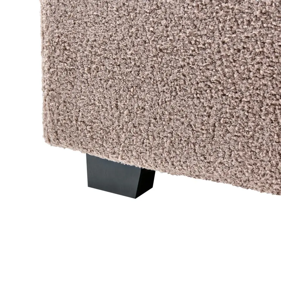 VAUCLUSE - Tweepersoonsbed - Taupe - 140 x 200 cm - Bouclé