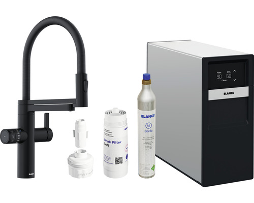 Blanco keukenkraan met bruiswater DRINK.SODA EVOL-S PRO, matzwart, 526633