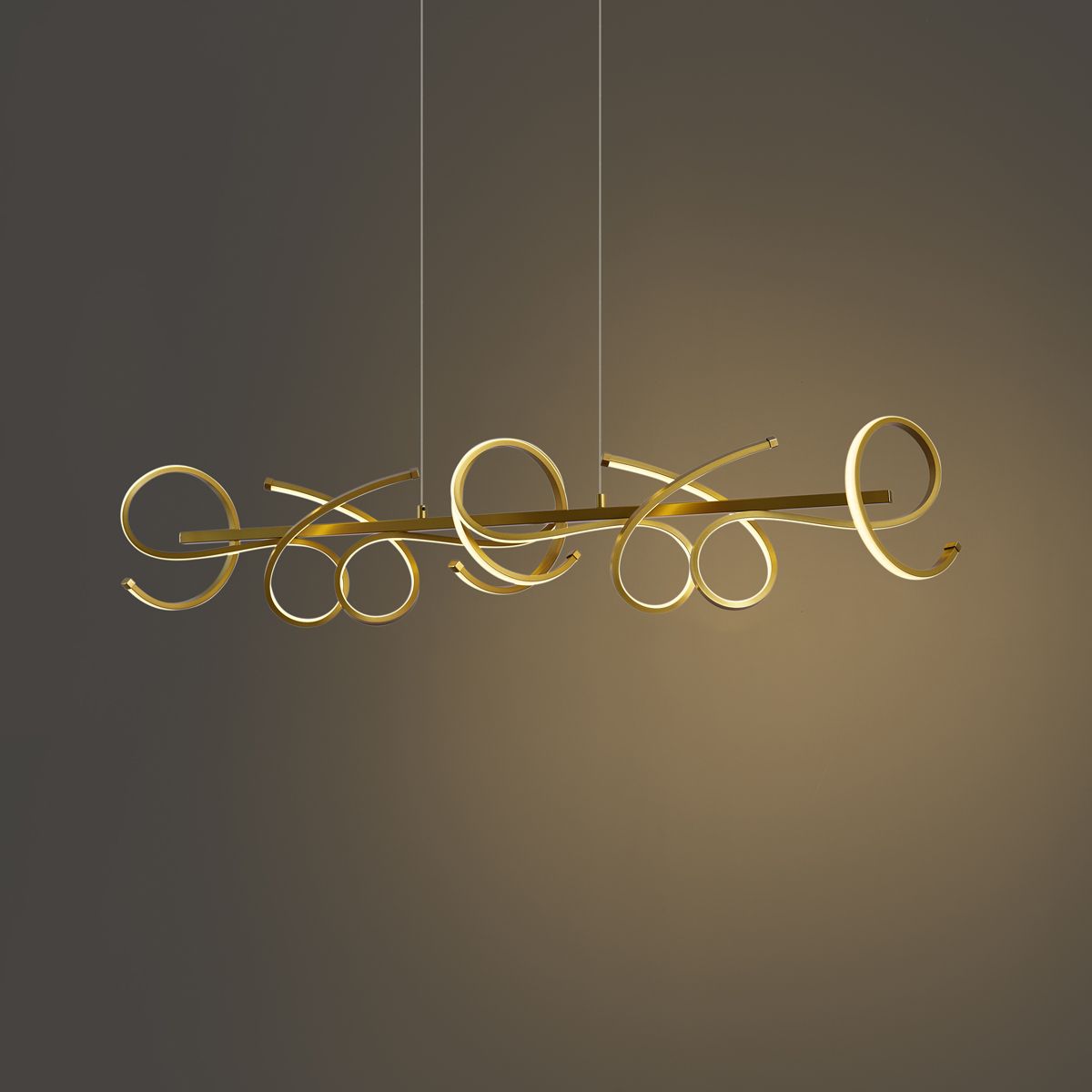 Design hanglamp goud langwerpig 3-staps dimbaar - Krisscross