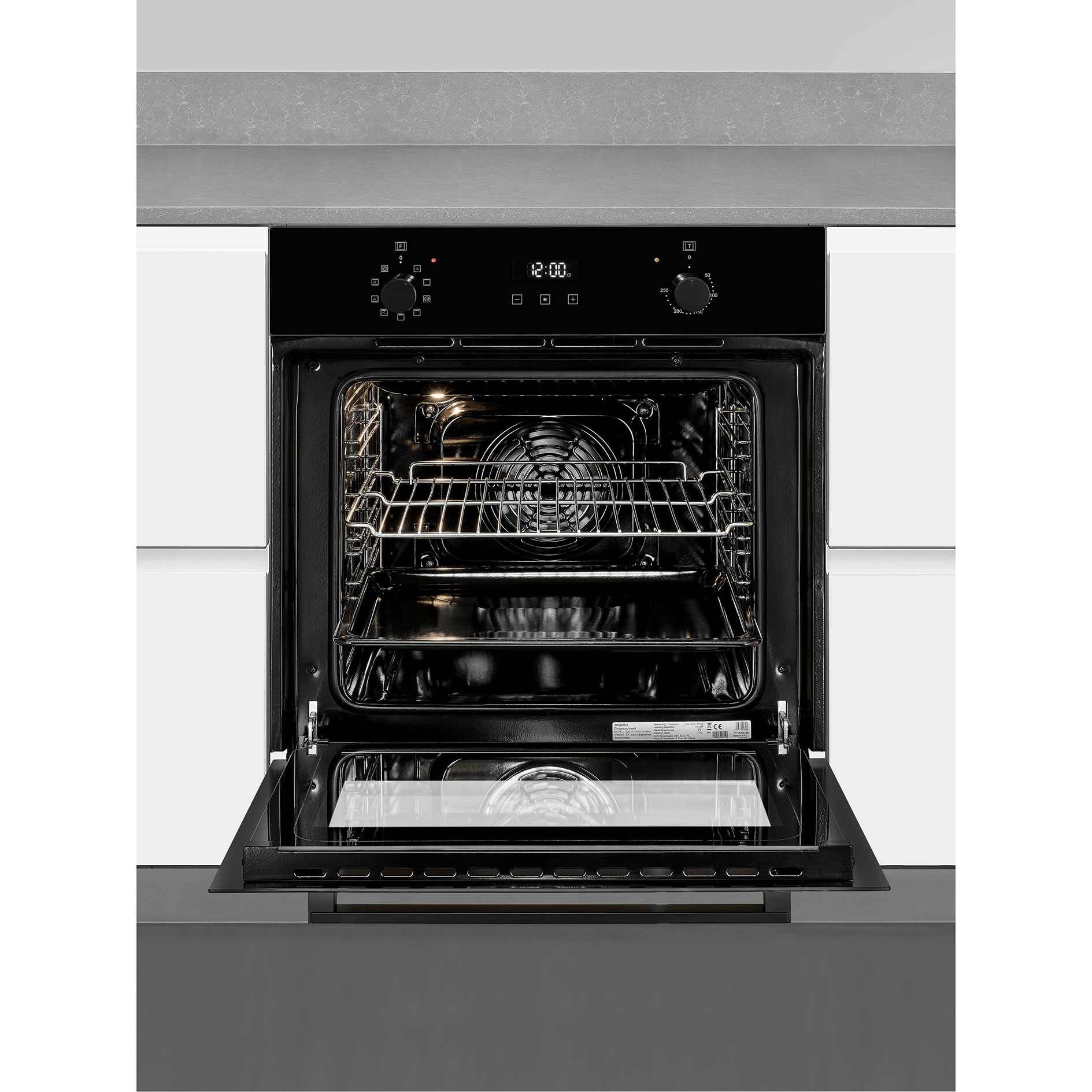 EXQUISIT Einbau-Backofen EBE 257-H-020 - schwarz - A