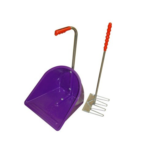 Coletor de esterco Stable Mate com ancinho, roxo
