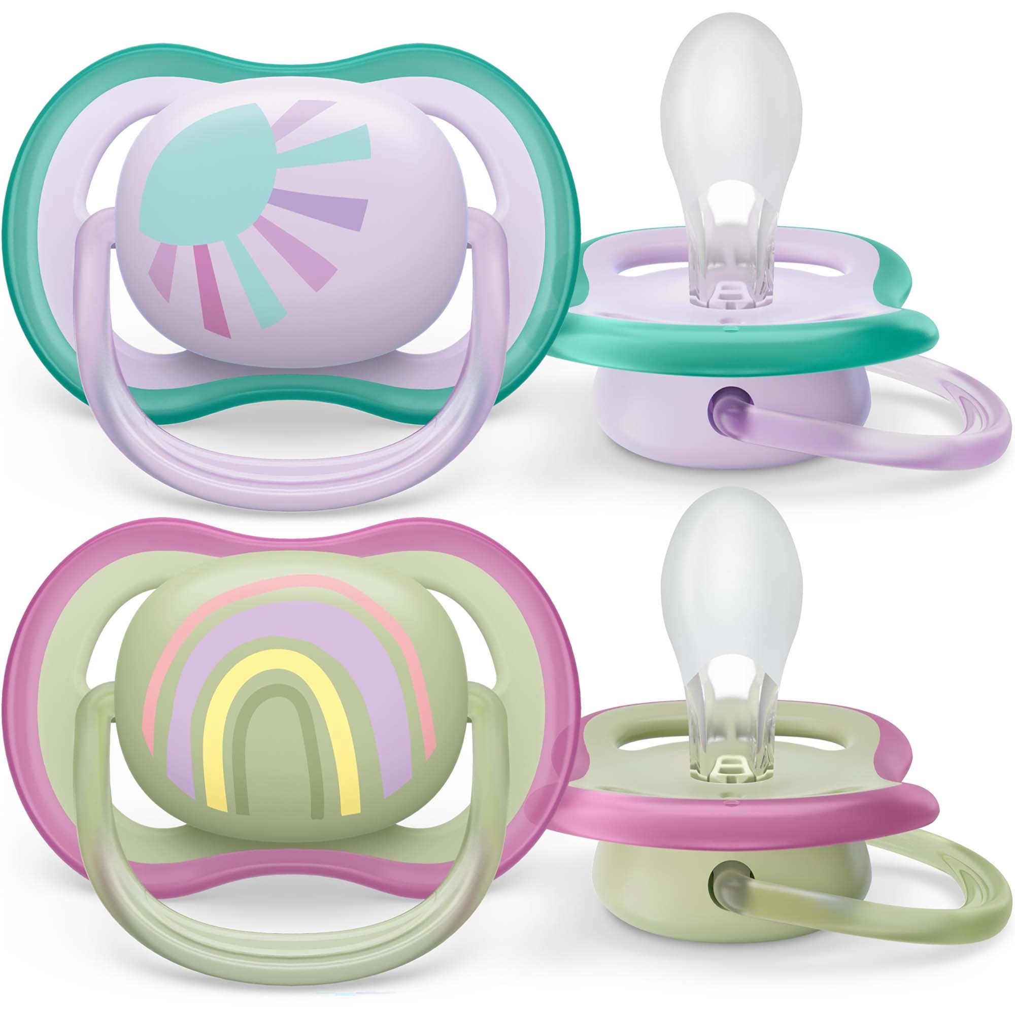 Philips Avent Ultra Air fopspeen 0-6 mnd 2-pack paars