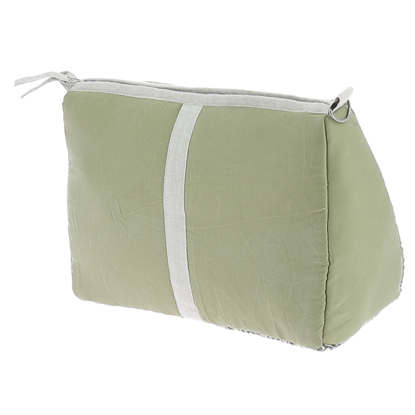 En Fil d'Indienne Trousse de toilette XL Soie kaki - 34x22x15 cm