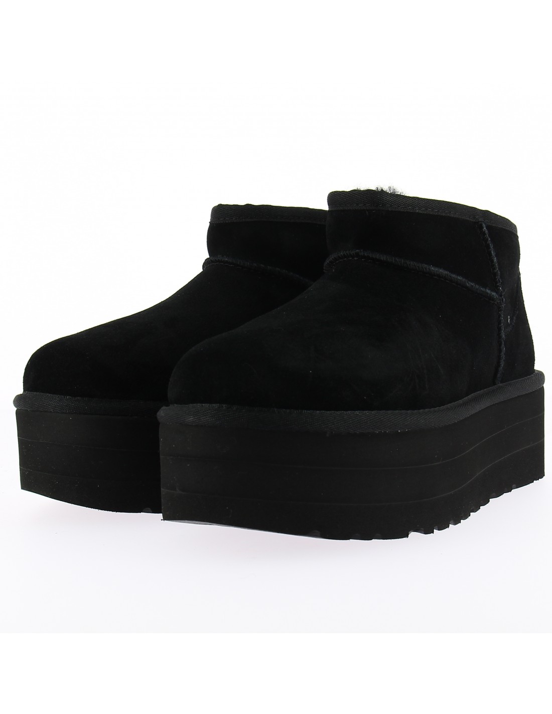 ugg boots femme classic ultra mini platform daim noir