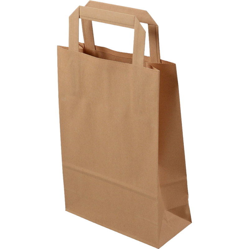 Elco Papiertragetaschen, braun, 18 x 26 x 8 cm, 50 Stück