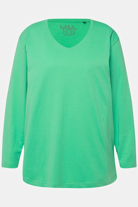 Shirt, V-Ausschnitt, Relaxed, Langarm