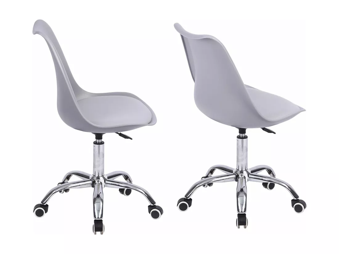 Chaise de bureau réglable en hauteur grise ANNE - HAPPY GARDEN