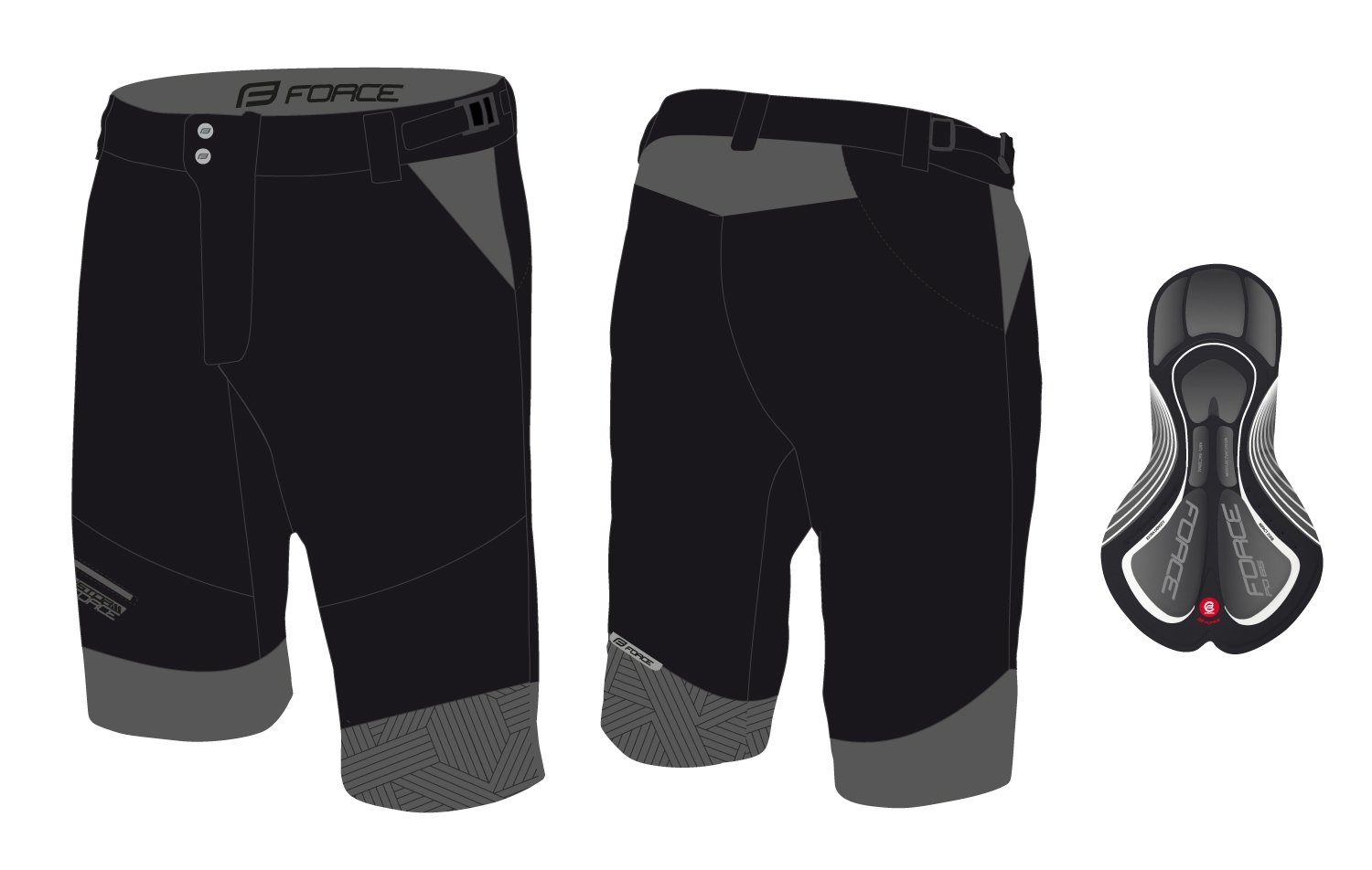 Force Storm cykelshorts sort/grå