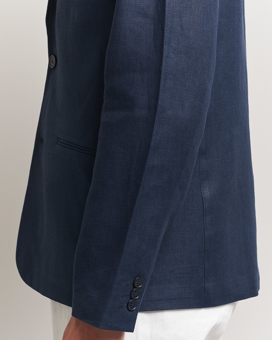 NN07 Timo Linen Blazer Navy Blue