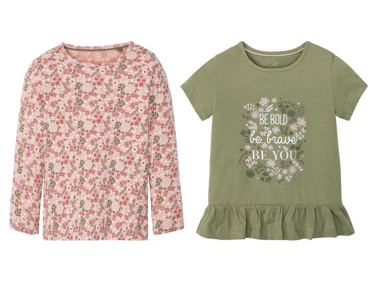 T-shirts voor meisjes, set van 2, katoen en polyester