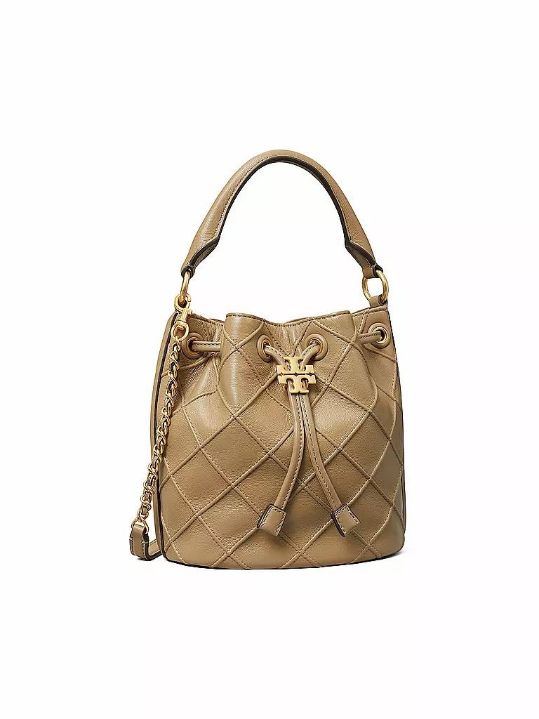 TORY BURCH Ledertasche -Bucket Bag FLEMING S hellbraun