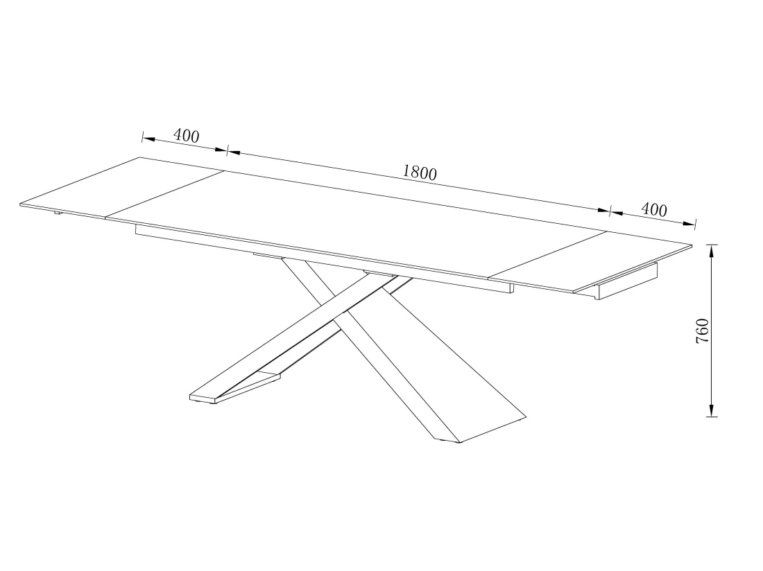 Table à manger extensible 6 à 10 personnes en céramique, verre trempé et métal - Effet marbre noir - XERENA de Maison Céphy