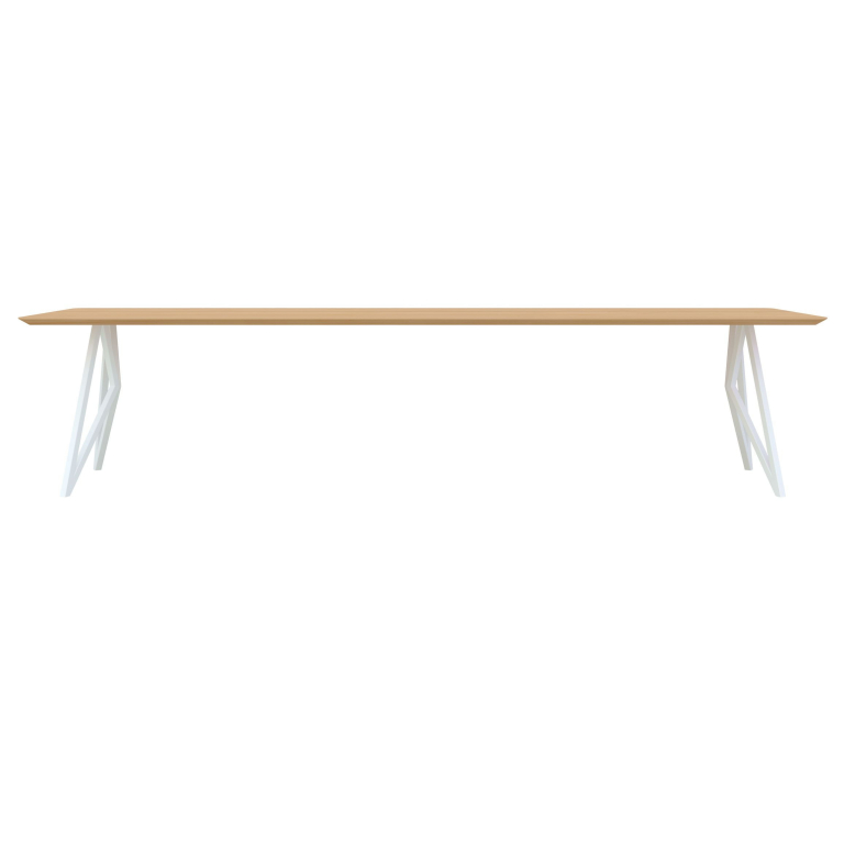 Studio HENK Butterfly tafel 300x100 wit frame, hardwax light 3041, verjong afgerond