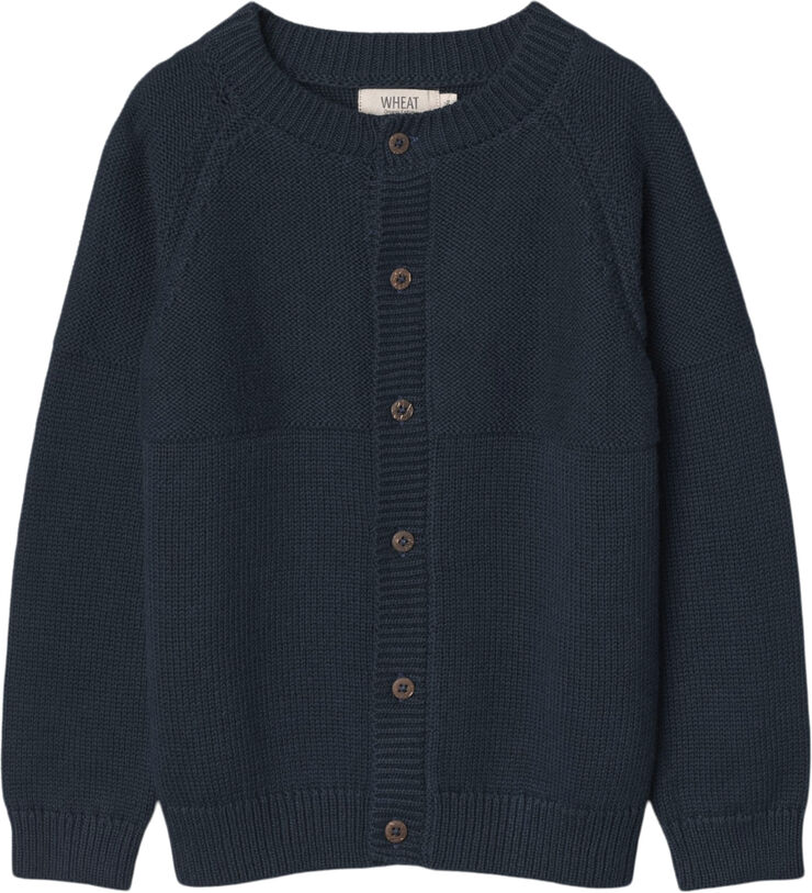 Wheat Strik Cardigan Eddy Blå