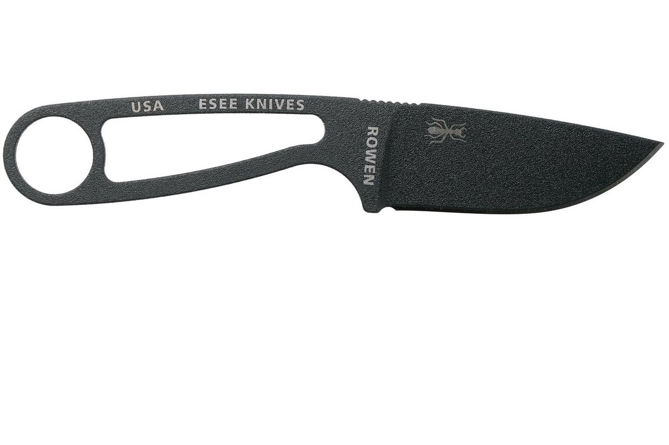 ESEE Izula Tactical Gunsmoke IZULA-TG-B nekmes met zwarte schede, greepdelen en riemclip