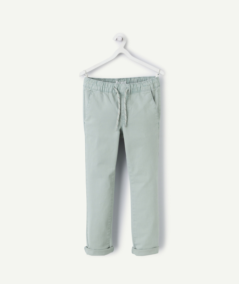 PANTALON SLIM GARÇON COUPE RELAX EN COTON BIOLOGIQUE VERT